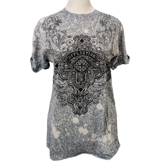 Affliction Charlotte Oak Lace Up Rhinestone Top Small - Picture 6 of 8